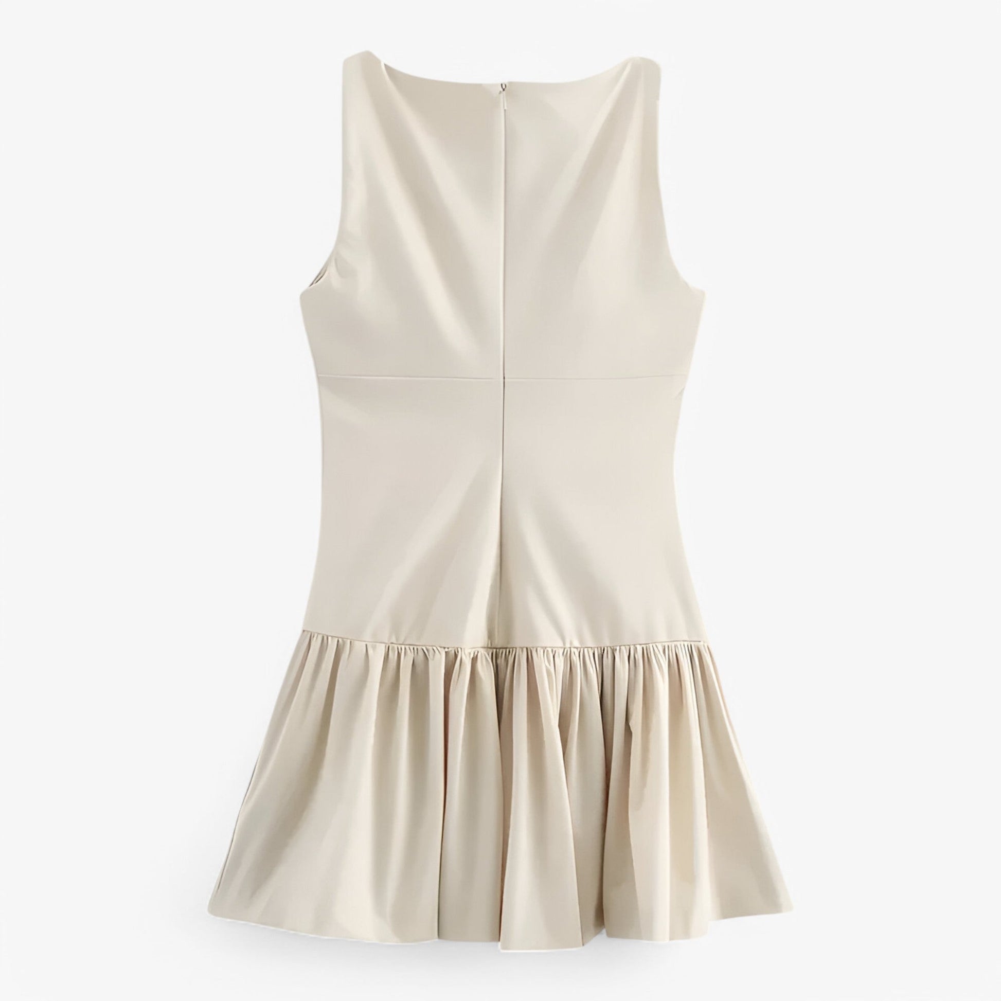 Kobieca Sukienka Mini Plisowana bez Rękawów z Kokardą, Lekki Materiał, Elegancki Design 2