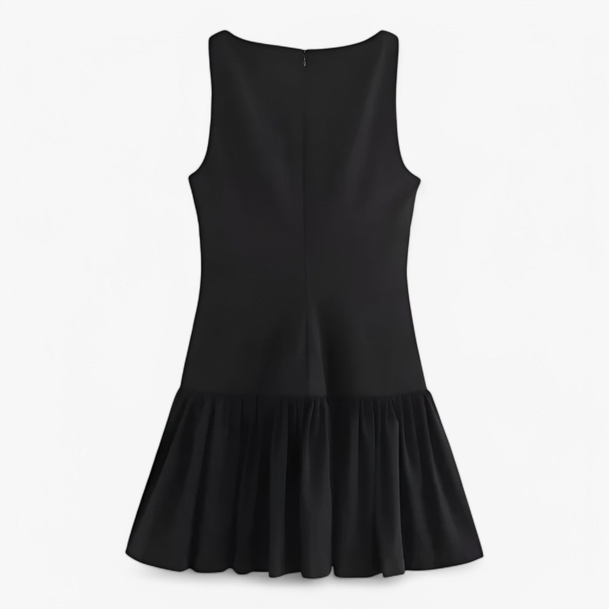 Kobieca Sukienka Mini Plisowana bez Rękawów z Kokardą, Lekki Materiał, Elegancki Design 4