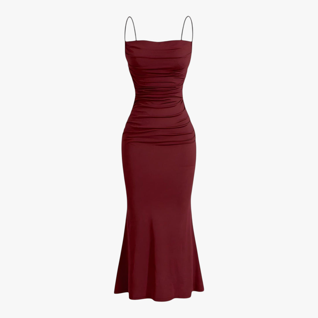 Sukienka Maxi Burgundowa z Dekoltem V - Elegancka Sukienka Wieczorowa Maxi dla Kobiet 1