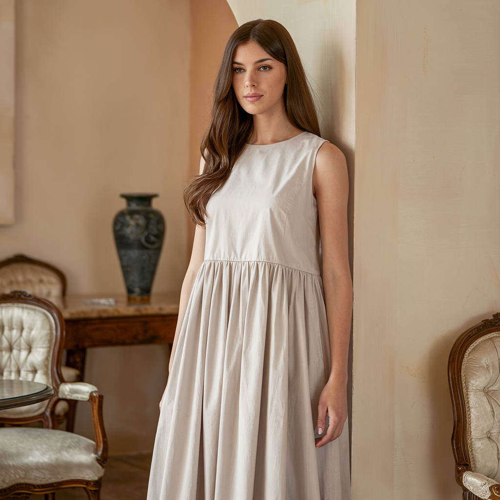 Sukienka Midi Elegancka dla Kobiet - Wygodna Dzianinowa Bodycon bez Rękawów na Wesele i Casualowe Wyjścia 3