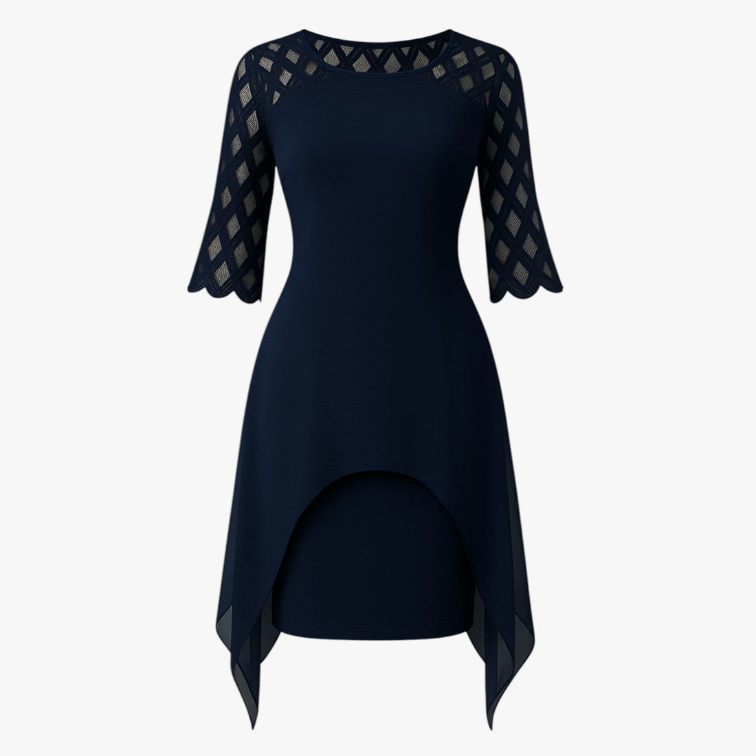 Sukienka Midi Elegancka z Koronkowymi Rękawami dla Kobiet w Plus Size - Idealna na Wesele i Inne Okazje 0
