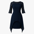 Sukienka Midi Elegancka z Koronkowymi Rękawami dla Kobiet w Plus Size - Idealna na Wesele i Inne Okazje 0