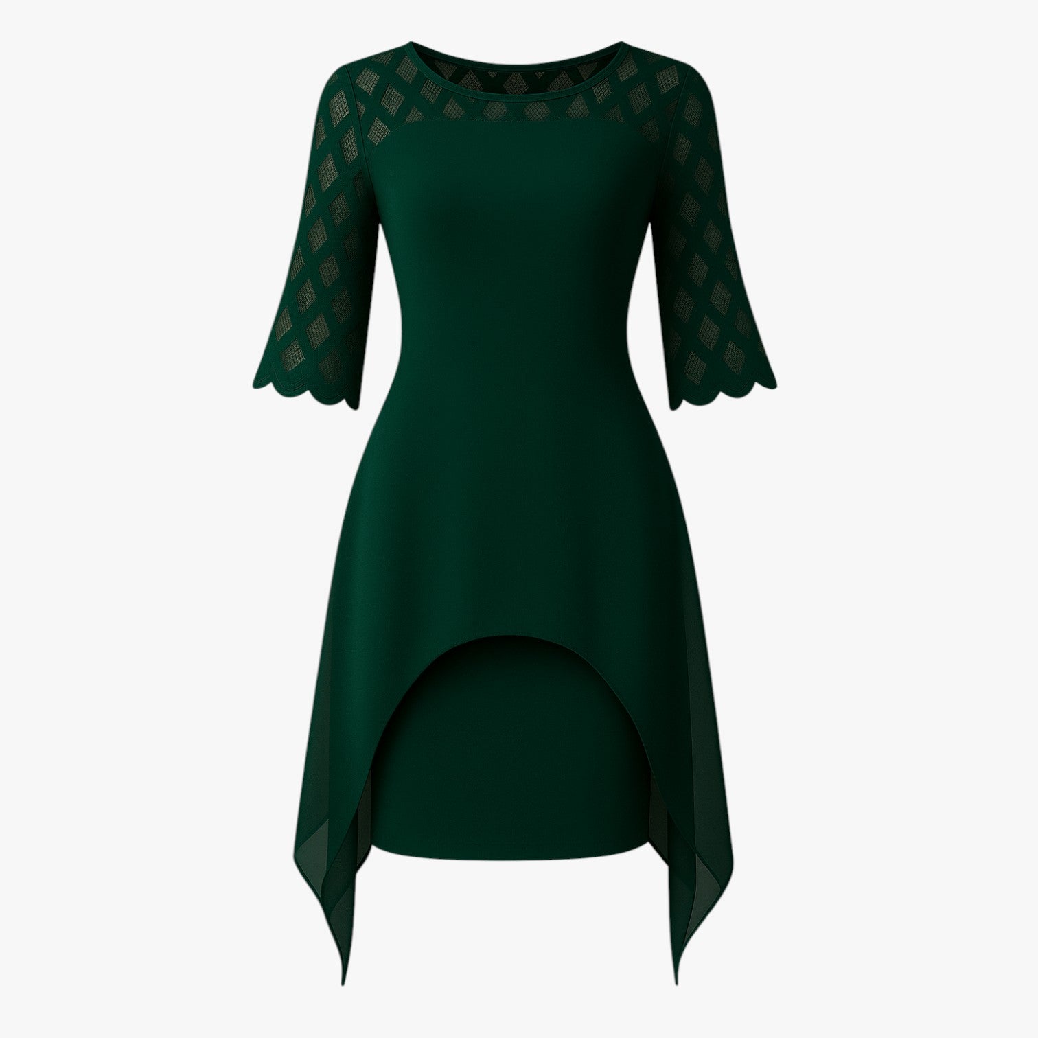 Sukienka Midi Elegancka z Koronkowymi Rękawami dla Kobiet w Plus Size - Idealna na Wesele i Inne Okazje 4