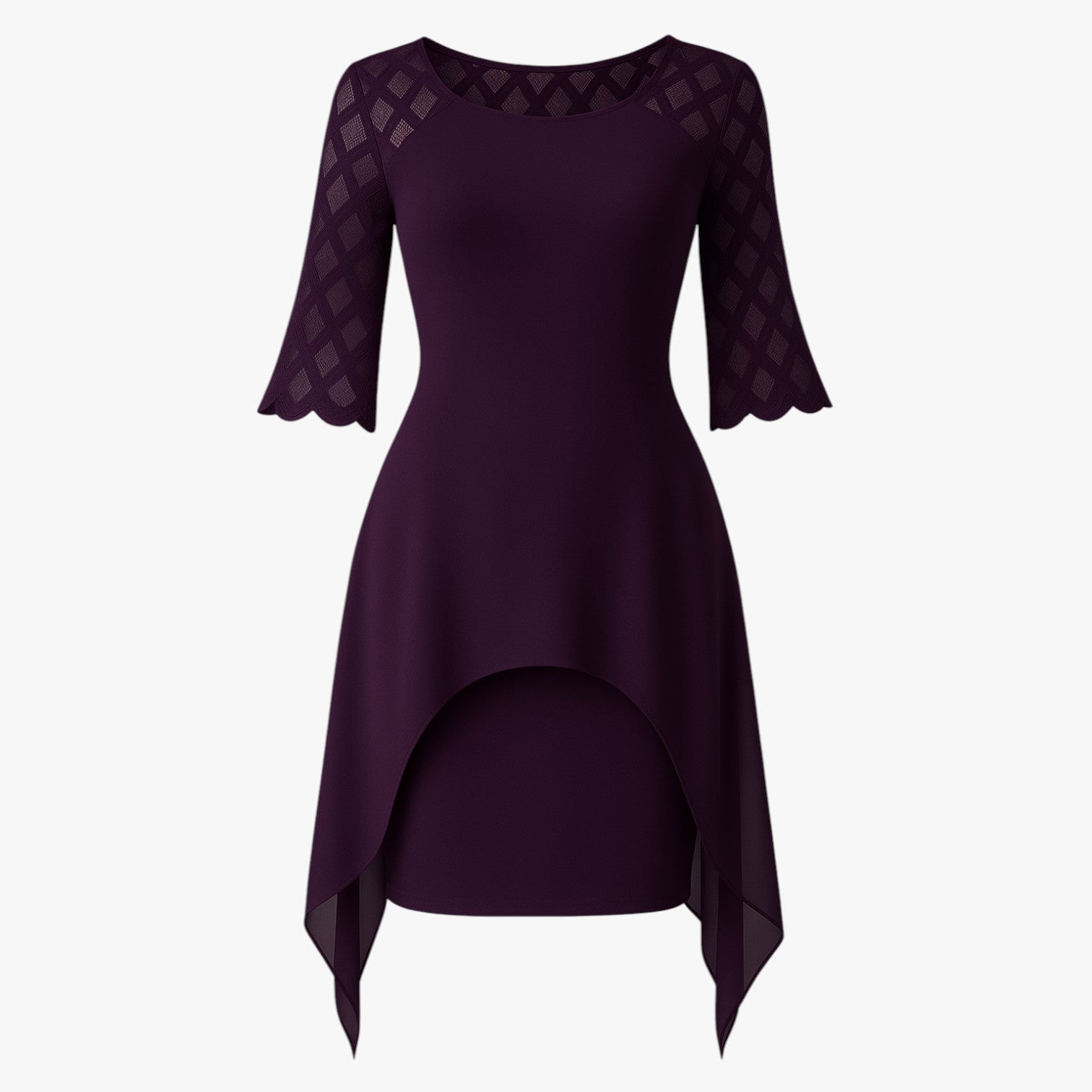 Sukienka Midi Elegancka z Koronkowymi Rękawami dla Kobiet w Plus Size - Idealna na Wesele i Inne Okazje 5