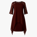 Sukienka Midi Elegancka z Koronkowymi Rękawami dla Kobiet w Plus Size - Idealna na Wesele i Inne Okazje 6
