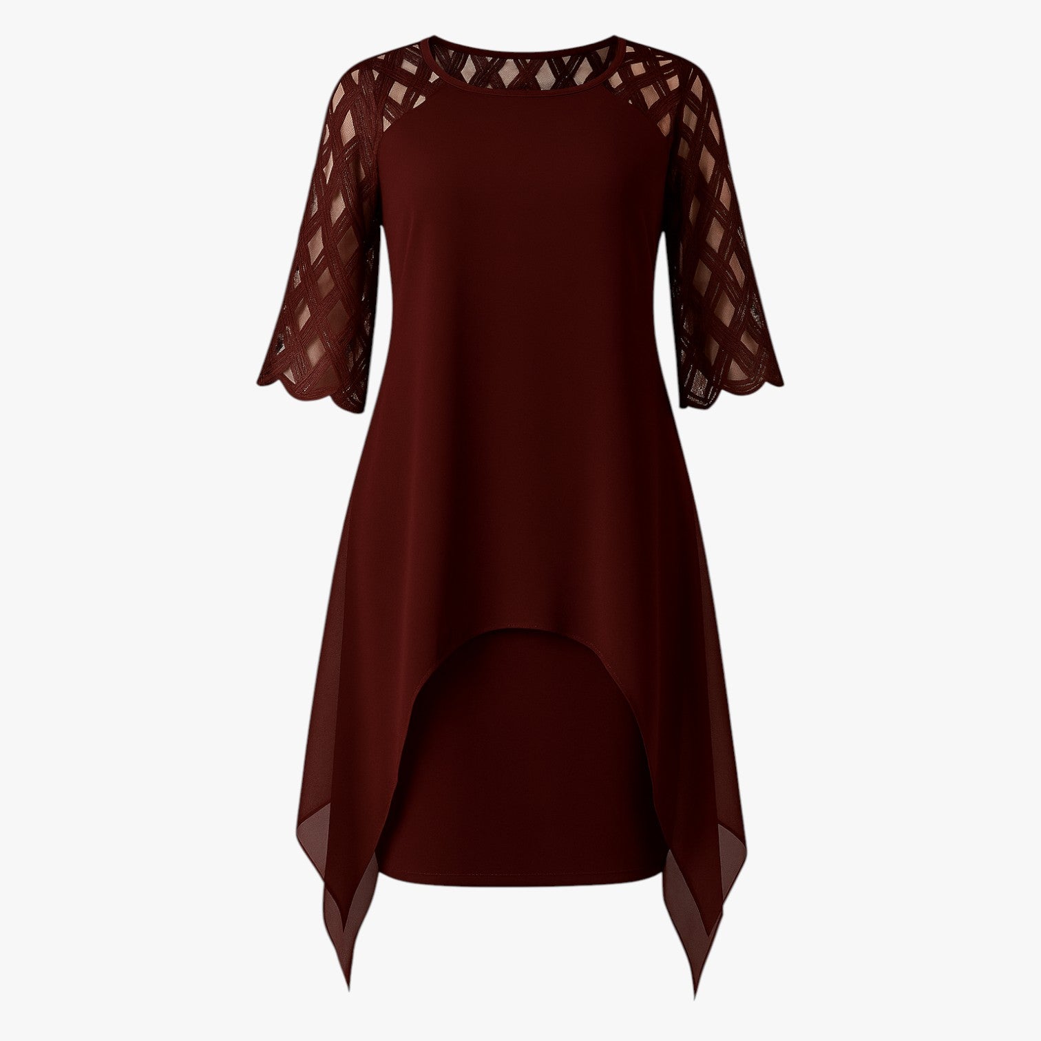 Sukienka Midi Elegancka z Koronkowymi Rękawami dla Kobiet w Plus Size - Idealna na Wesele i Inne Okazje 6