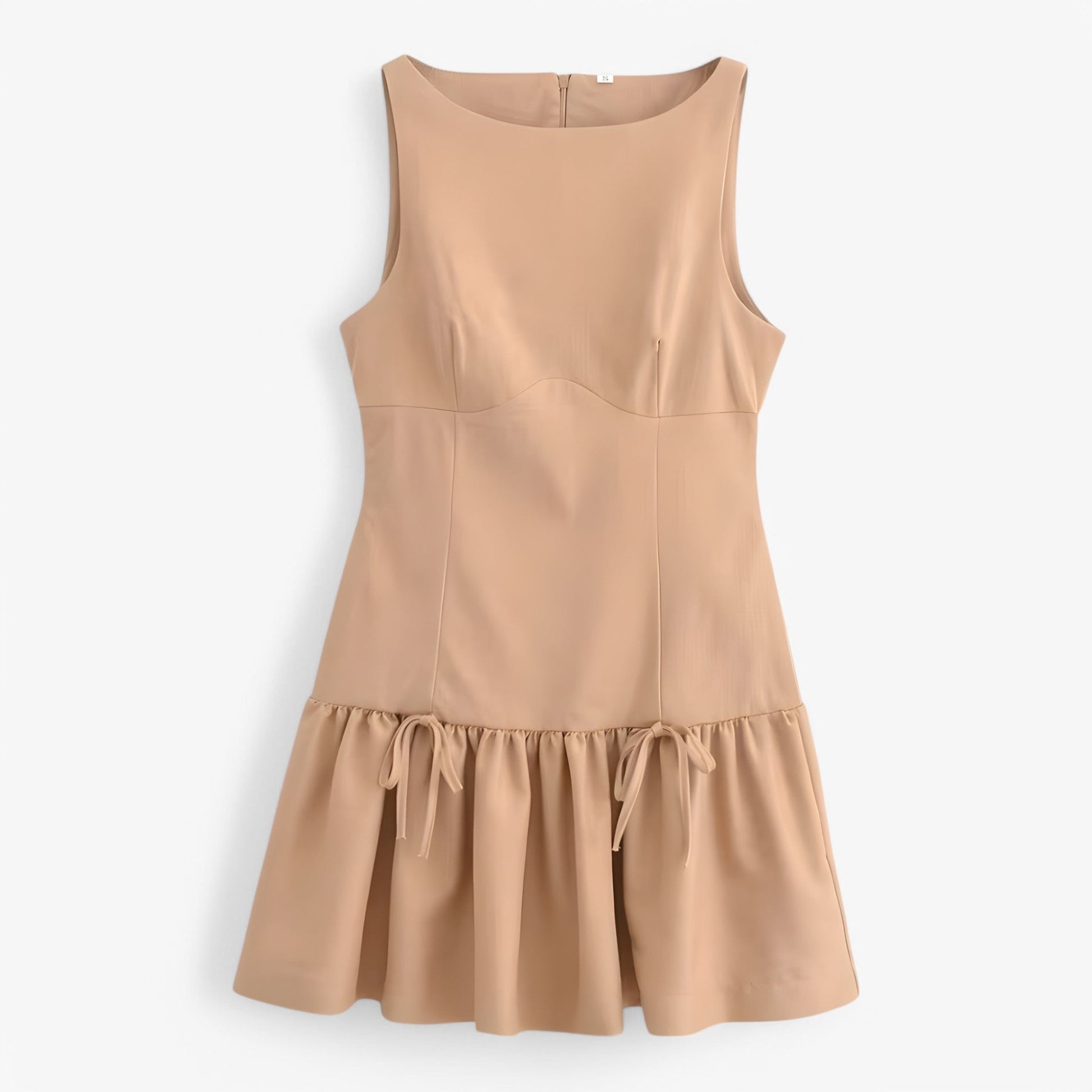 Sukienka Mini dla Kobiet z Falbanami i Kokardą - Elegancka na Specjalne Okazje 0
