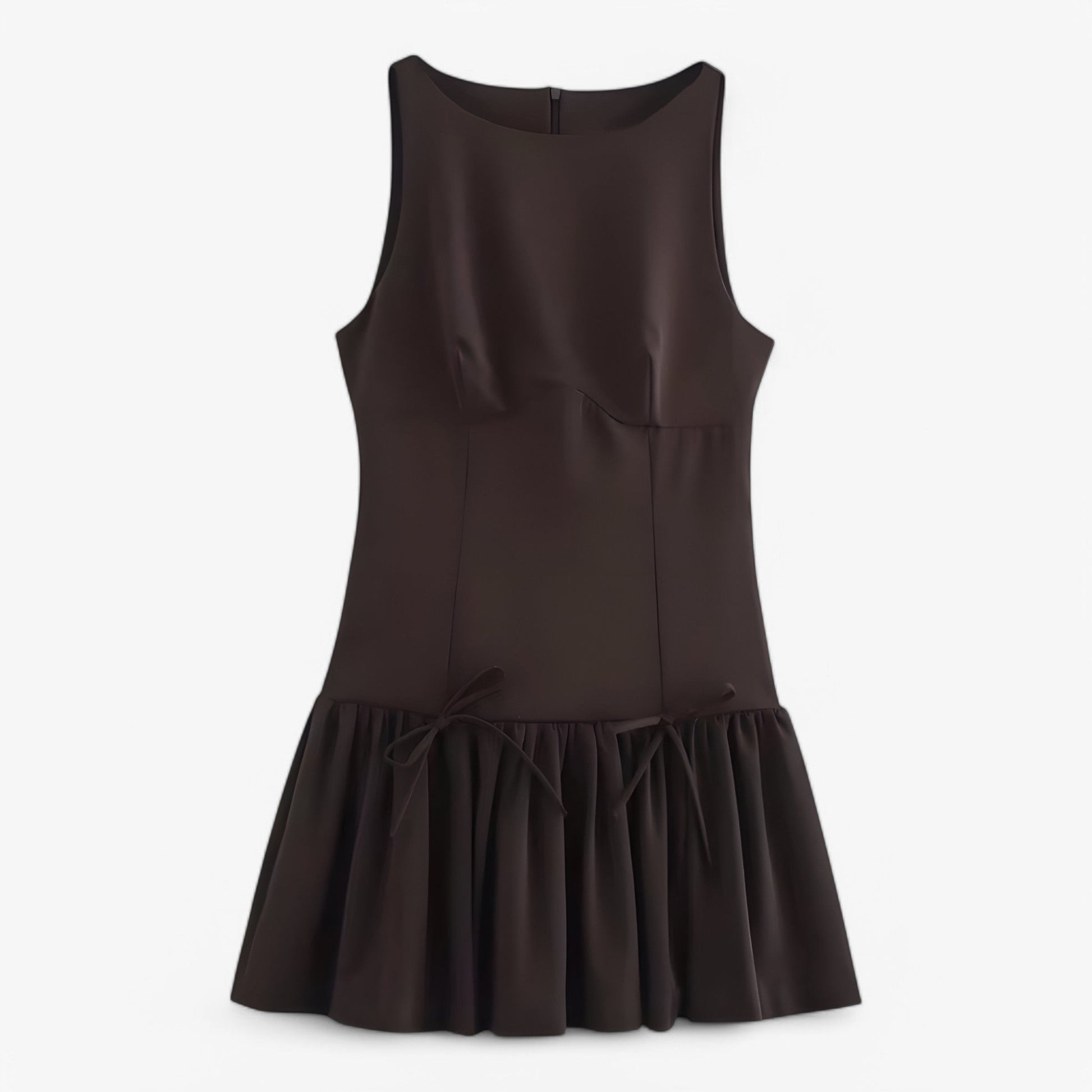 Sukienka Mini dla Kobiet z Falbanami i Kokardą - Elegancka na Specjalne Okazje 4