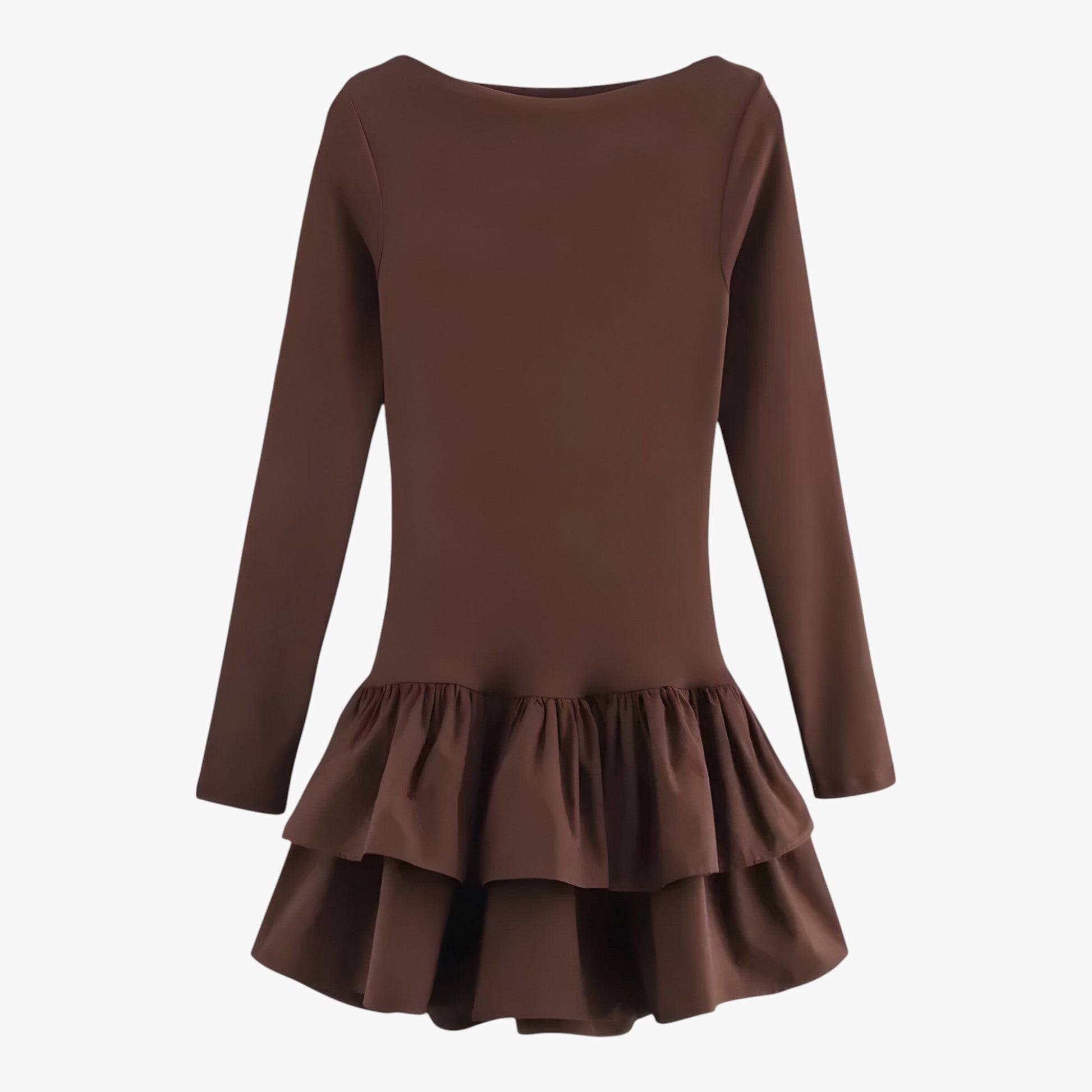 Sukienka na Wesele Mini z Długim Rękawem z Falbanami dla Kobiet - Elegancka Letnia Sukienka 4